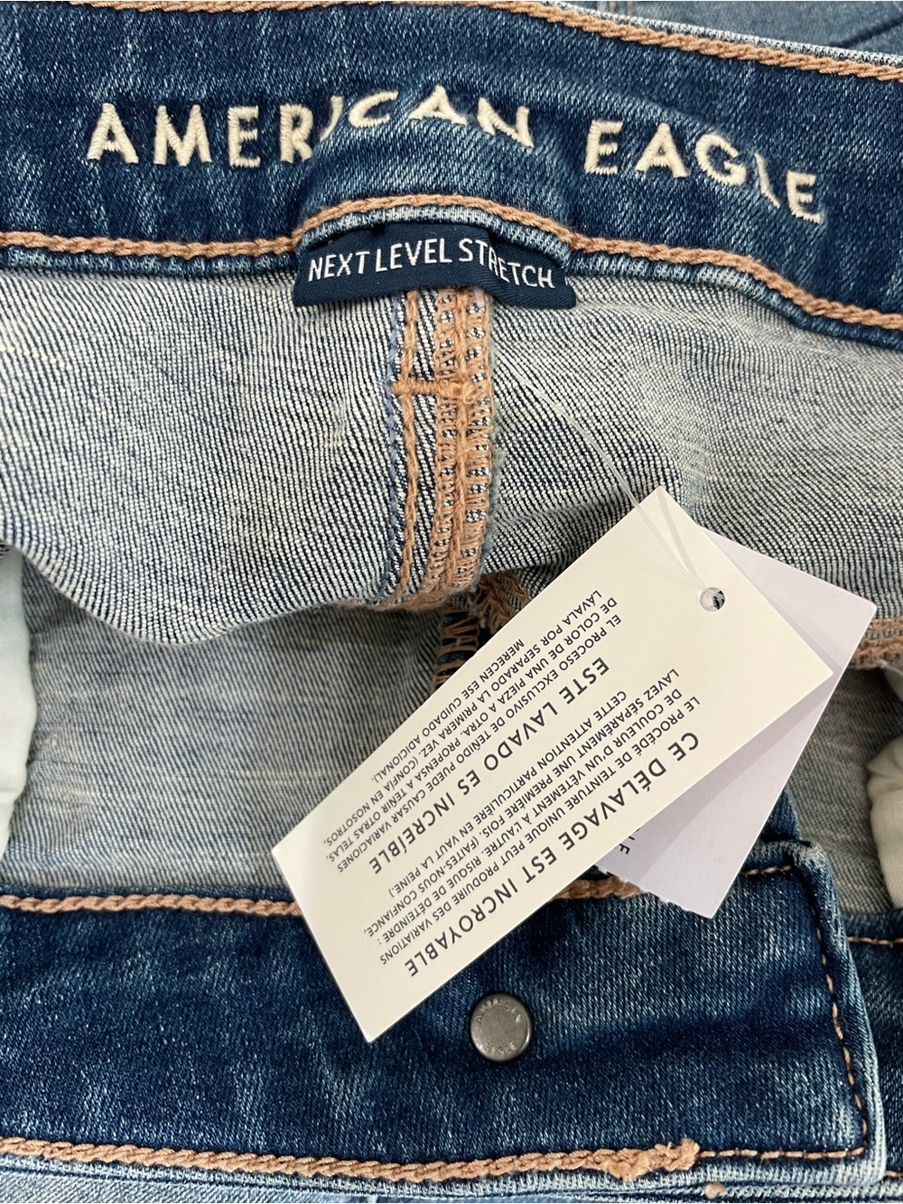 American Eagle Embroidered Flare Boho Jeans Festival Western High Rise Stretch - Picture 8 of 9